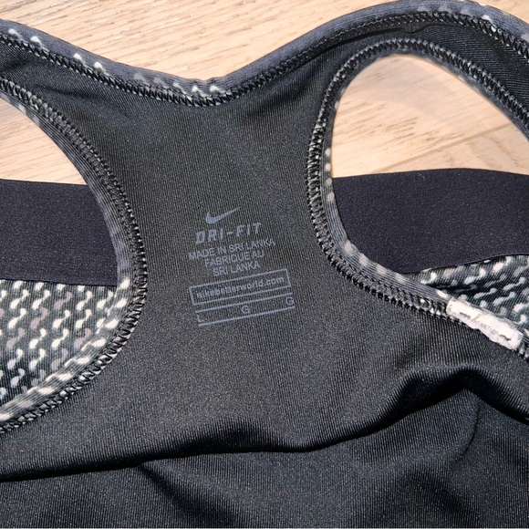 Nike Dri Fit Sports Bra Women Size Large | Black and White - Picture 3 of 4
